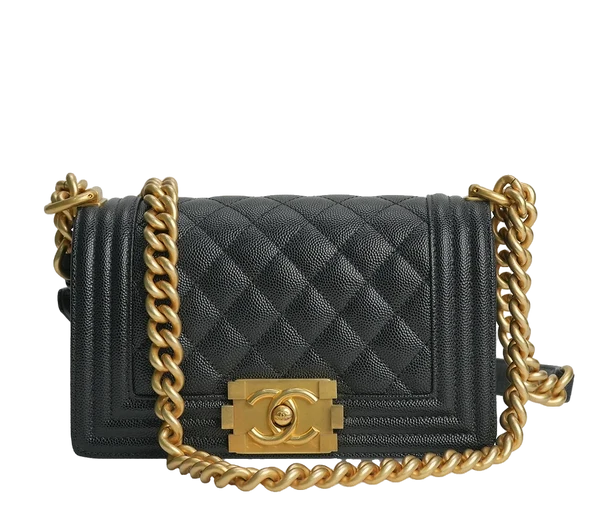 Chanel Boy Bag Mini Black Caviar Leather