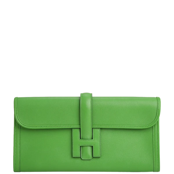 Hermès Pochette Jige Elan 29 Veau Swift Vert Yucca
