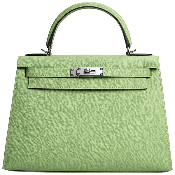 Hermès Kelly 28 Sellier Epsom Vert Criquet Palladium Hardware Stamp Z 2021