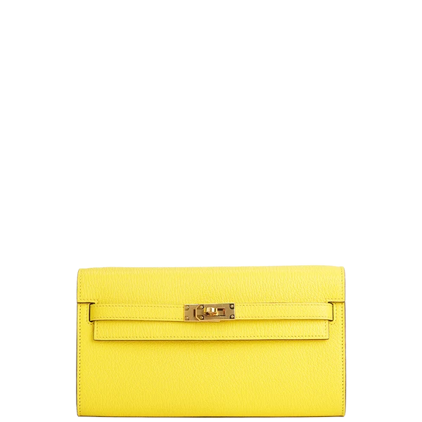 Hermès Kelly Classique To Go Wallet Jaune Citron