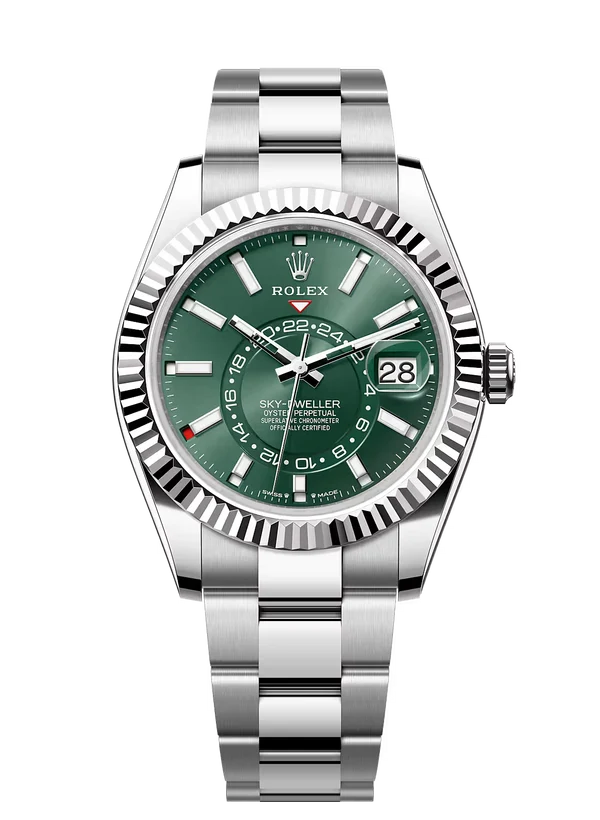 Rolex Sky-Dweller White Gold Oystersteel Mint Green Dial 42MM
