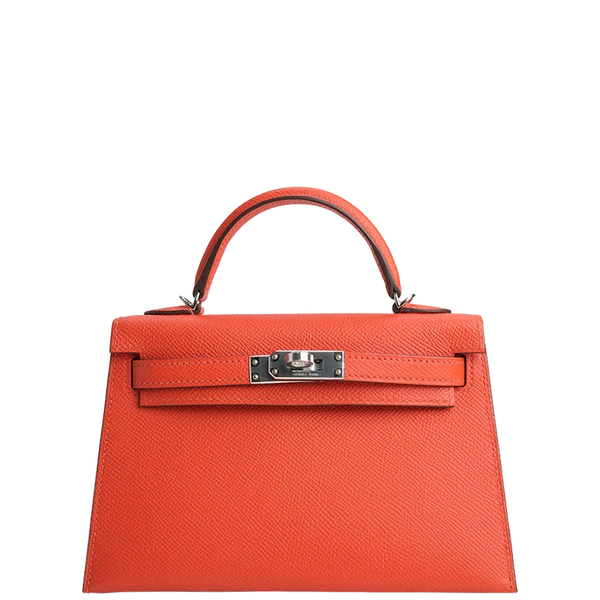 Hermès Mini Kelly Epsom Capucine Palladium Hardware Stamp K 2025
