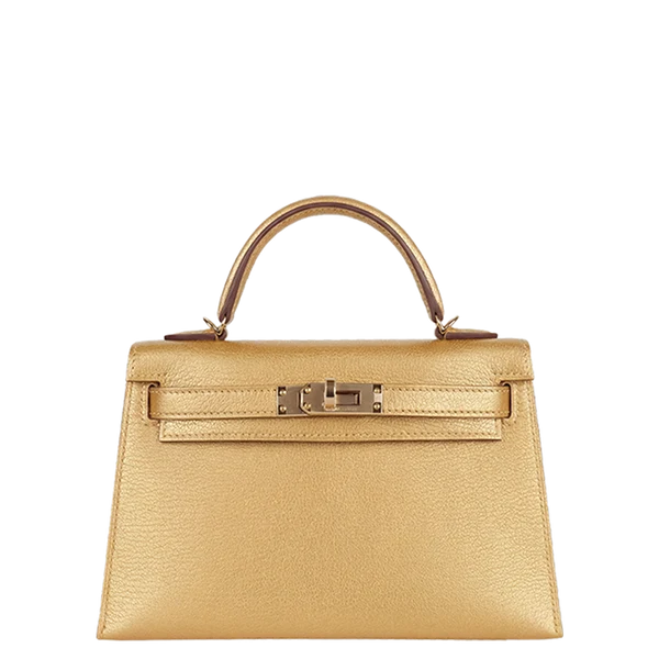 Hermès Kelly Mini Sellier Chèvre Chamkila Doré Gold Hardware Stamp K 2025